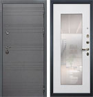 Входная дверь Лекс Сенатор 3К Софт графит Ясень белый с зеркалом (панель №37)